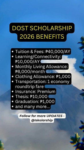 DOST Scholarship 2026 Benefits #ScholarshipOpportunities #DOSTScholarship #iskolarshipupdates #reelsviralシfb #reelsviralシ #DOSTScholar | Iskolarship Updates