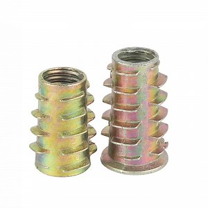 [Hot Item] M4 M5 M6 M8 M10 Zinc Alloy D Nuts Hex Drive Furniture Threaded Type D Insert Nut Flanged Tapping Inserts for Softwood