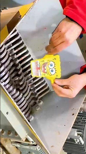 Shredding SpongeBob Toy with a Powerful Shredder Machine | Satisfying ASMR Crushing”