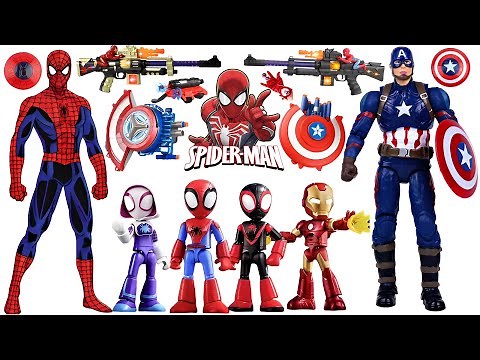 Cool Marvel toy set, showcasing Spider Man, Iron Man, and Hulk toys | Toy reviews