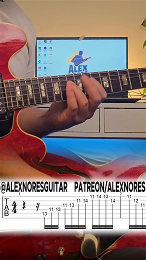 Alex Nores on Instagram: "Awesome Robben Ford lick. Lesson and Tabs (Guitar Pro + PDF) on Patreon #clasesonline #clasesonline #clasesdeguitarra #tab #alternatepicking #sweeppicking #shred #original #free #arpeggios #lesson #gibson #335 #vintage #star #rock #hardrock #metal #robbenford #guitarcover #guitarhero #guitarsolo #music #musician #classic"