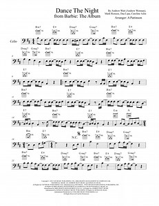 Dance The Night by Dua Lipa - Cello Solo - Intermediate Digital Sheet Music | Sheet Music Plus