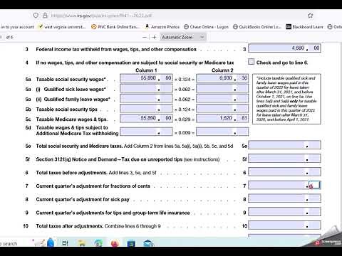 Payroll Form 941 and 941 B