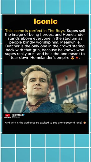 In The Boys S1 (2018), The Homelander vs Butcher Stare-down is Iconic💥.