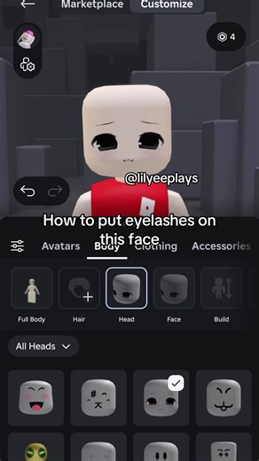 How to put eyelashes on this face! #fyp #roblox #robloxfyp #eyelashes #tut