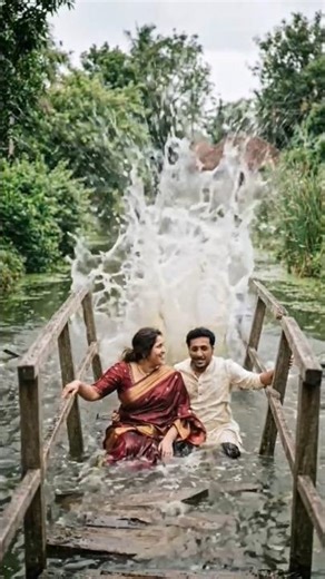 Wooden Bridge Collapse Funny Video 😂 | Couple Falls Into Canal | Unexpected Comedy Moment |