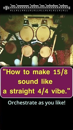 "The 15/8 '4/4 Illusion' (Full Score)"#shorts #drums