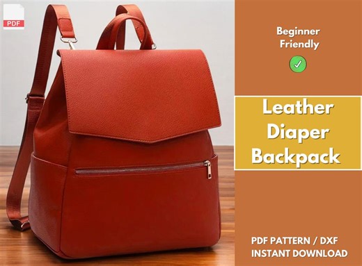Leather Diaper Backpack Pattern | Leather Pattern | PDF Leather Pattern | Leather Bag Pattern | Leather Diaper Bag Pattern | PDF Pattern - Etsy