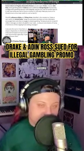 Drake, Adin Ross & Stake Sued for Illegal Gambling Promo #drake #adinross #stake #gambling