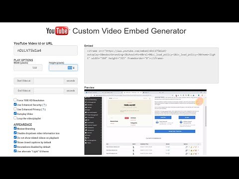 How To Create Custom Youtube Video Iframe| Custom Video Embed Generator