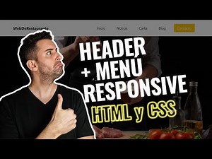 Cómo hacer Encabezado (Header) de Página Web de un Restaurante (Responsive)