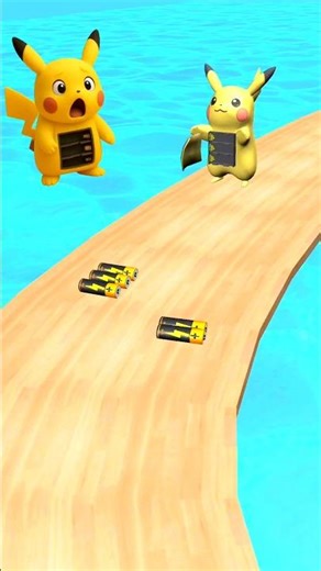 HELP! PIKACHU’S ENERGY CRASHED 😰⚡ BATTERY RUN 3D #gaming #shorts