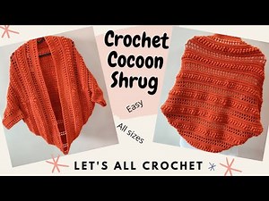 Crochet Cocoon Shrug Puff Stitch Cocoon Cardigan in All Sizes Easy Beginner Tutorial