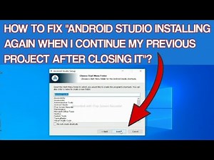 How to fix "Android Studio installing again when I continue my previous project after closing it"?