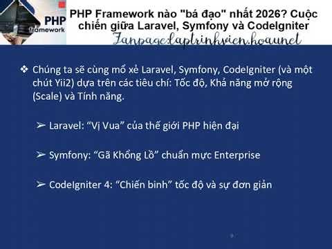 PHP Framework nào bá đạo nhất 2026 Cuộc chiến giữa Laravel, Symfony và CodeIgnitert