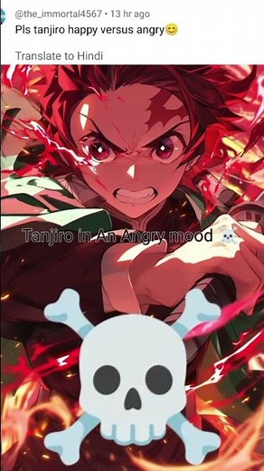 Tanjiro in Happy vs in Angry mood