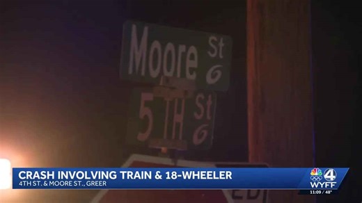 18-wheeler struck by train in Greer, SC