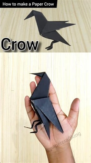 How to Make an Easy Origami Crow | DIY Paper Bird Tutorial 🐦‍⬛