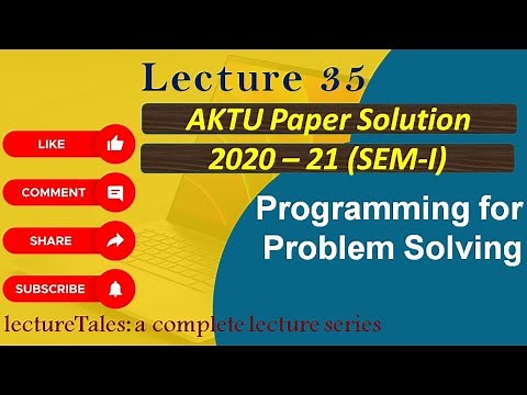 6.1 2020-21 PPS AKTU Paper Solution (SEM-I) | Programming for problem solving | PPS
