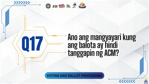 36K views · 47 reactions | 퐅퐫퐞퐪퐮퐞퐧퐭퐥퐲 퐀퐬퐤퐞퐝 퐐퐮퐞퐬퐭퐢퐨퐧퐬 퐨퐧 퐭퐡퐞 퐀퐮퐭퐨퐦퐚퐭퐞퐝 퐂퐨퐮퐧퐭퐢퐧퐠 퐌퐚퐜퐡퐢퐧퐞 #17: Ano ang mangyayari kung ang balota ay hindi tanggapin ng ACM? #COMELEC #NLE2025 #2025NLE #MakabagongHalalanParaSaMakabagongPilipino | COMELEC | Facebook