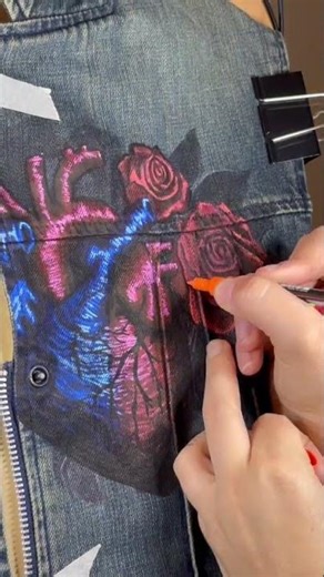 Drawing Flowers on Denim - Art Timelapse