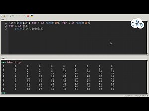 Short video - Table de multiplication avec la compréhension de liste en Python