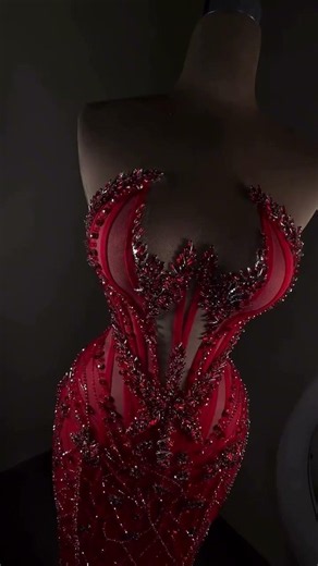 To order this ruby red dress DM reineecouture A masterpiece of couture artistry, this ruby red gown