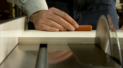 Imagine if this was your finger, watch how the SawStop table saw saves it from serious injury. Now, ask yourself “Why don’t I have a SawStop?” Learn more about how we protect fingers every day from injury at sawstop.com. #sawstop #safety #tablesaw #woodworking #hotdogsaw #saveyourfingers | SawStop