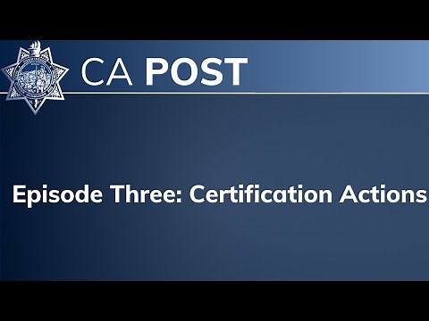Episode Three: Certification Actions