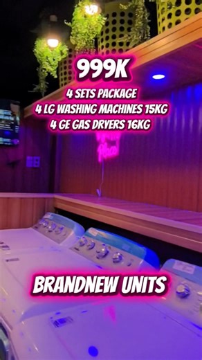 NEW PRICE ANNOUNCEMENTS EFFECTIVE NOV. 8 2025 START YOUR OWN LAUNDRY SHOP BUSINESS BRANDNEW UNITS PACKAGE A - 899K 4 LG Washing Machines 13kg 4 GE Gas Dryers 11.5kg PACKAGE B - 999K 4 LG Washing Machines 15kg 4 GE Gas Dryers 16kg PACKAGE C - 1.2M 4 LG Washing Machines 21kg 4 GE Gas Dryers 18kg INCLUSIONS FREE SETUP AND INSTALLATION FREE SHIPPING DELIVERY FREE INTERIOR DESIGN FREE EBIKE FREE AIRCON FREE SMART TV SIGNAGE DESIGN SIGNAGE INSTALLATION WATERTANK WATERBOOSTER WATER FILTER GAS TANK LAUN