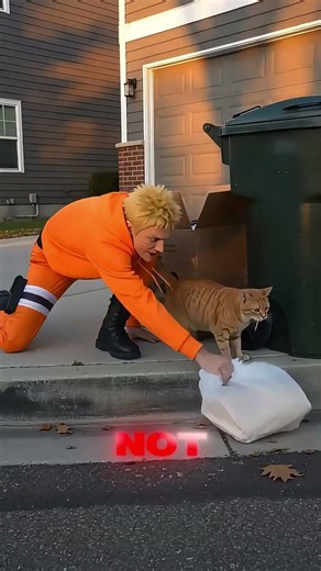 Naruto changed his way of disposing of trash after encountering a kitten#shorts #naruto