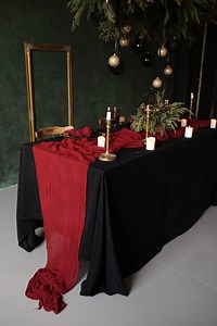 Hand-dyed Red Cheesecloth Table Runner: Rustic Christmas Holiday Decor - Etsy UK