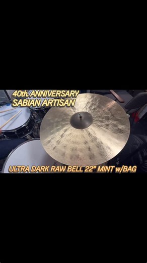 Here’s one of the nicest modern cymbals you will ever run across - or not run across - it’s a pretty hard cymbal to come by these days - where you can hear it first! This one sounds phenomenal and it is in immaculate condition! And this one is very, very dark. Does everything! 40th Anniversary Sabian RAW BELL ARTISAN 22” RIDE with bag and 40th certificate in Immaculate condition. Looks like it was made yesterday! 3472 grams. Very Dark. Semi-dry stick attack but with the warmth and light complexi