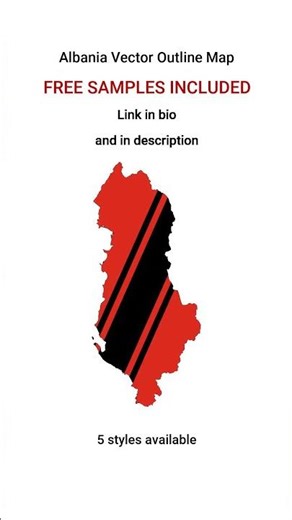 Editable vector map of Albania - FREE downloads
