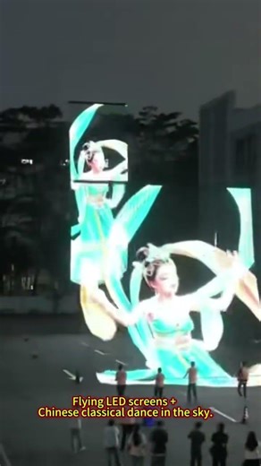 Sky Dance with Flying Screens #ledscreen #leddisplay #led #flying
