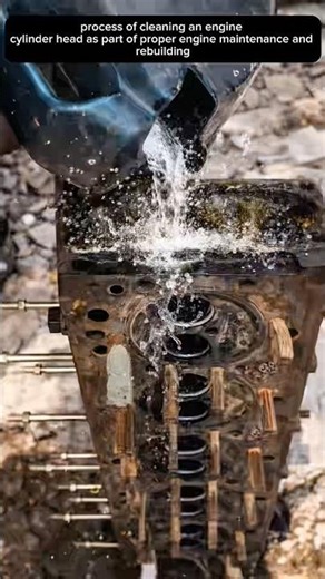 Cylinder Head Cleaning for Engine Rebuild #shortvideo #tricks #popular