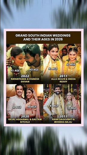 Grand South Indian Celebrity Weddings 💍 & Their Ages in 2026 | From Nayanthara to Allu Arjun