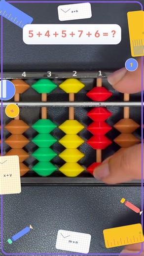 Soroban Speed Challenge 🧮 | 5 + 4 + 5 + 7 + 6 = 27