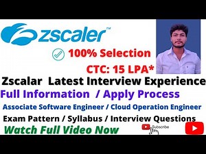 Zscaler Full Job Preparation Video In English / Interview Experience / ASE / COE #trending #job