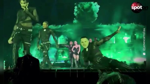 Shock for Lady Gaga: Dancer falls off stage