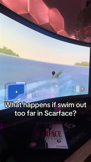 I’m surprised he does try and fight the shark.. 😂 #scarface #tonymontana #ps2 #retrogaming