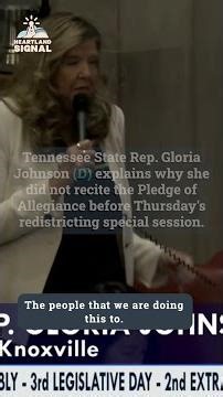 Tennessee State Rep. Gloria Johnson (D) explains why she did not recite the Pledge of Allegiance