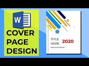 Cool Cover Page Ideas 👍 - How To Make Cover Page In Microsoft Word