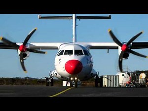 DAT ATR-42 Startup and landing at Stord Airport, Feb. 2011
