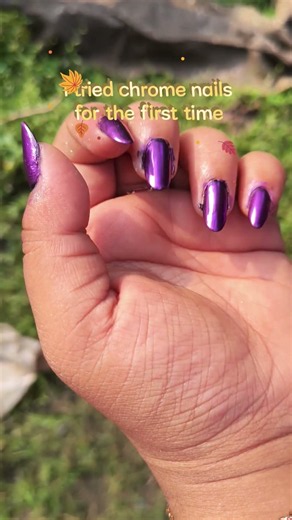 POV: You try chrome nails for the first time with regular polish #nails #chromenails #fail