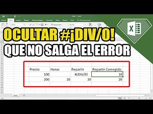 Como Ocultar Formulas o Resultados de una Formula | Ocultar Errores de Fórmulas Excel | Si Error
