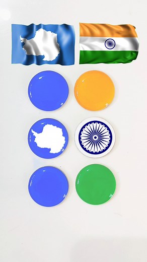 "Antarctica Flag 🇦🇶+ India 🇮🇳 Flag Coin Art ✨ | Creative & Satisfying Coin Art"