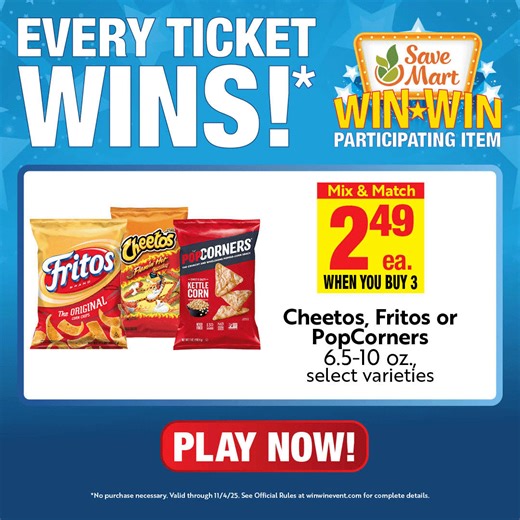 5.5K views · 187 reactions | Shop over 5,000 items in our WIN-WIN Event! Play for your shot at $250,000, free groceries for life, and other HUGE prizes. | Save Mart | Facebook