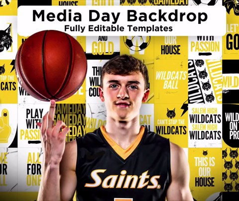 Media Day Backdrop Templates 8.5x11 and 11x17, Editable With Canva Graphic Photo Background Design College High School Teams Sports - Etsy