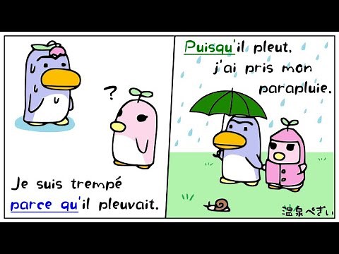 フランス語の「Parce que」と「Puisque」と「Car」の意味と使い分け方